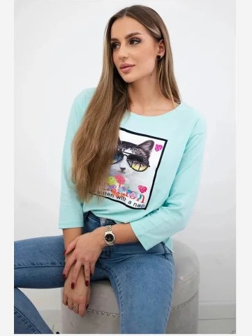 Tričko s grafikou 3D mäta