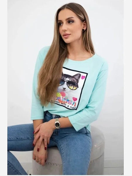 Tričko s grafikou 3D mäta