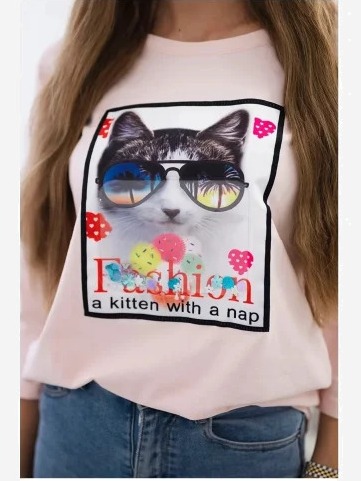 Tričko s grafikou 3D ružová