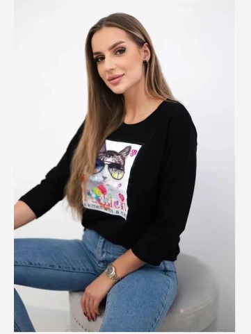 Tričko s grafikou 3D čierna