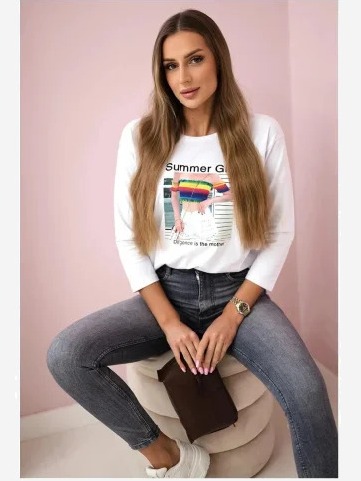 Tričko s potlačou Summer Girl biela