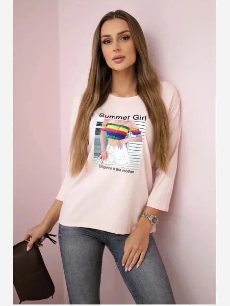 Tričko s potlačou Summer Girl ružová