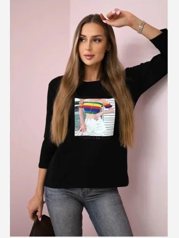 Tričko s potlačou Summer Girl čierna