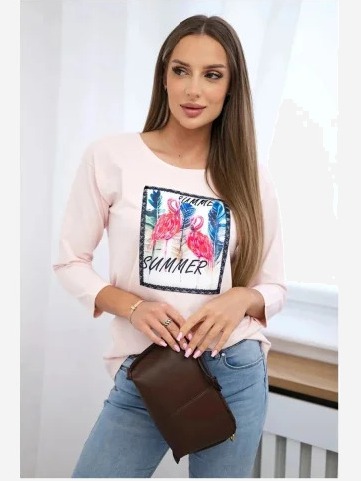 Tričko s grafikou 3D ružová
