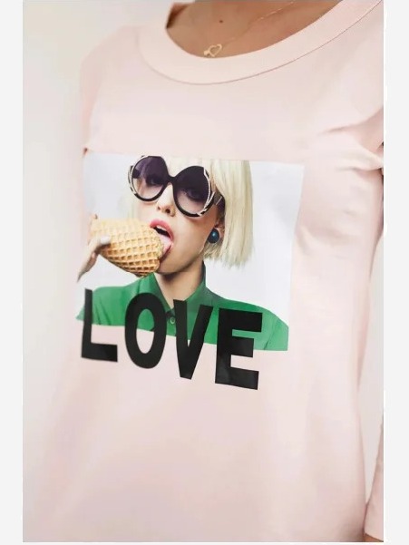Šaty s potlačou Love ružová