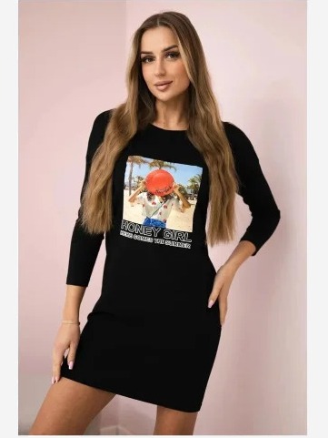 Šaty s potlačou Honey girl...