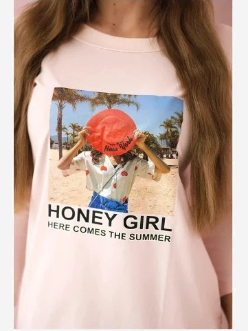 Šaty s potlačou Honey girl ružová