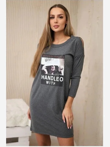 Šaty s potlačou Handle with...
