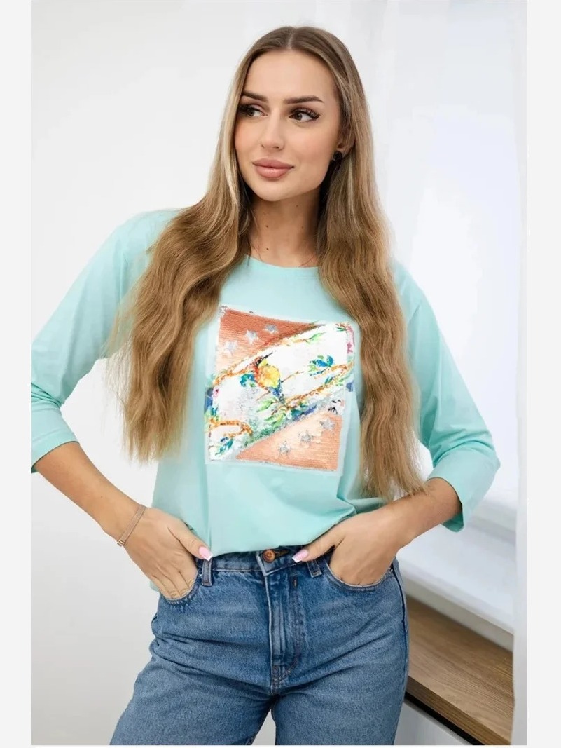 tričko s grafikou 3D Bird mäta