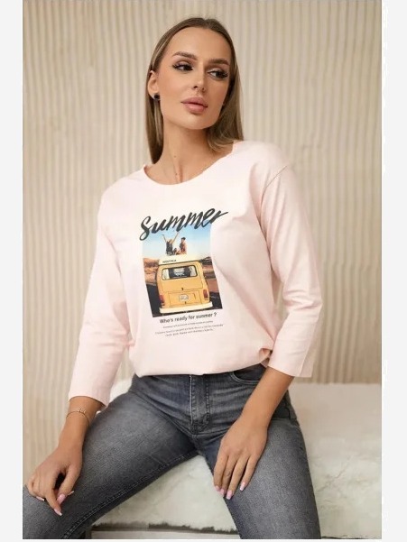 Tričko s potlačou Summer car ružová