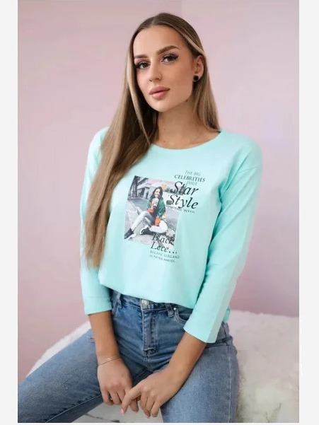 Tričko s potlačou Star Style mäta