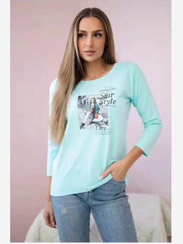 Tričko s potlačou Star Style mäta
