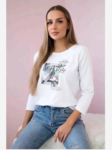 tričko s potlačou Star Style biela
