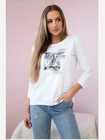 tričko s potlačou Star Style biela