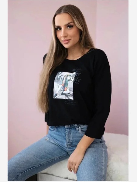 Tričko s potlačou Star Style čierna