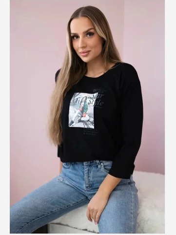 Tričko s potlačou Star Style čierna