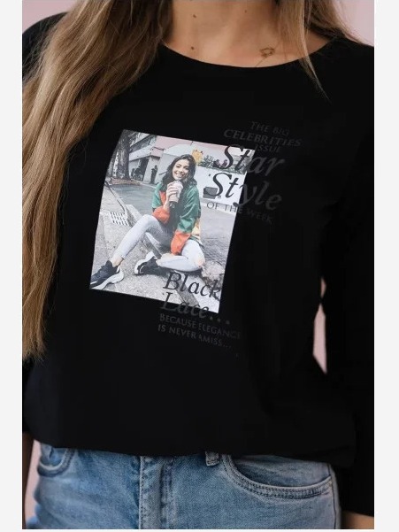 Tričko s potlačou Star Style čierna