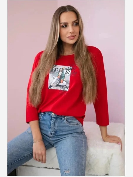 Tričko s potlačou Star Style červená