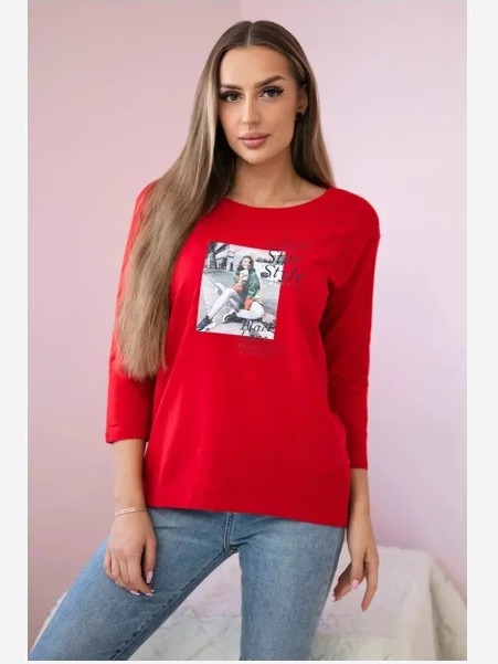 Tričko s potlačou Star Style červená