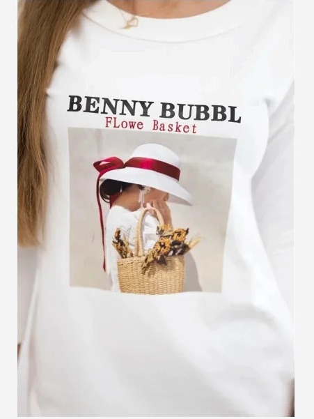 Šaty s potlačou Basket biela