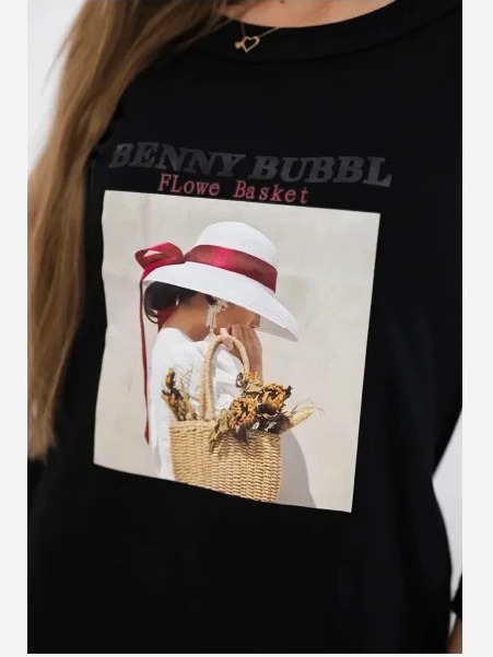Šaty s potlačou Basket čierna