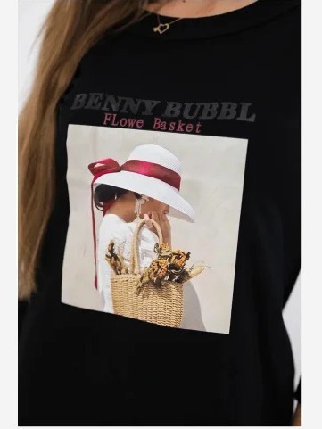 Šaty s potlačou Basket čierna