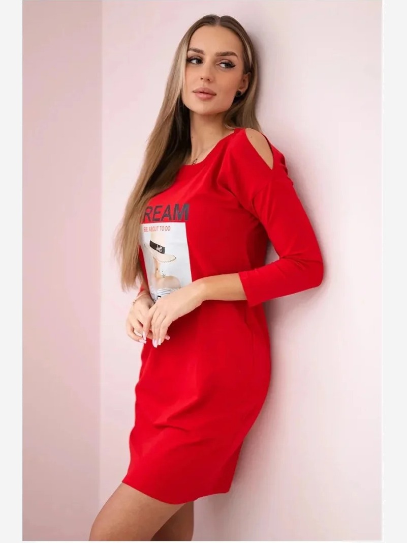 Šaty s potlačou  Dream červená