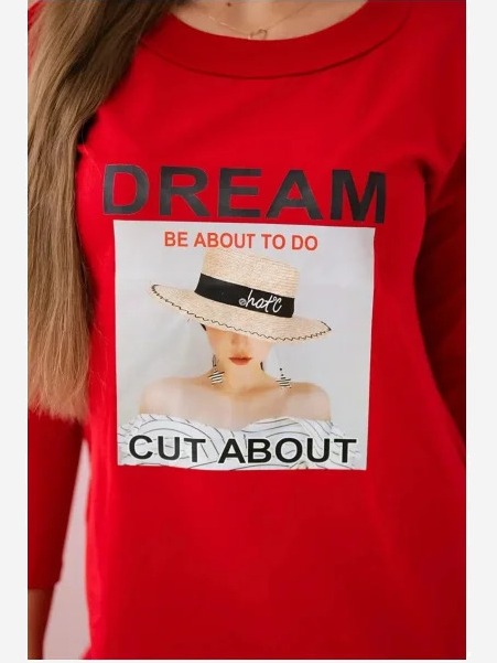 Šaty s potlačou  Dream červená