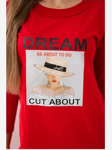 Šaty s potlačou Dream červená
