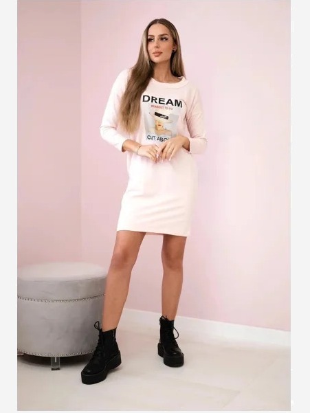 šaty  with print Dream  ružová
