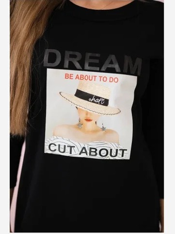 šaty with print Dream čierna