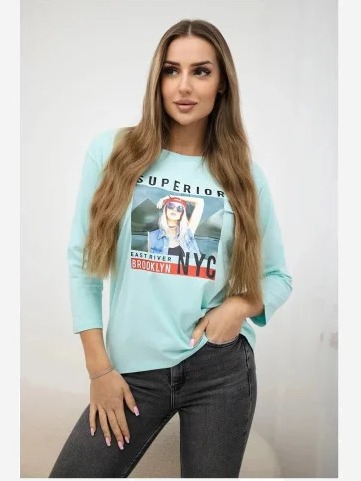 Tričko s potlačou Superior mäta