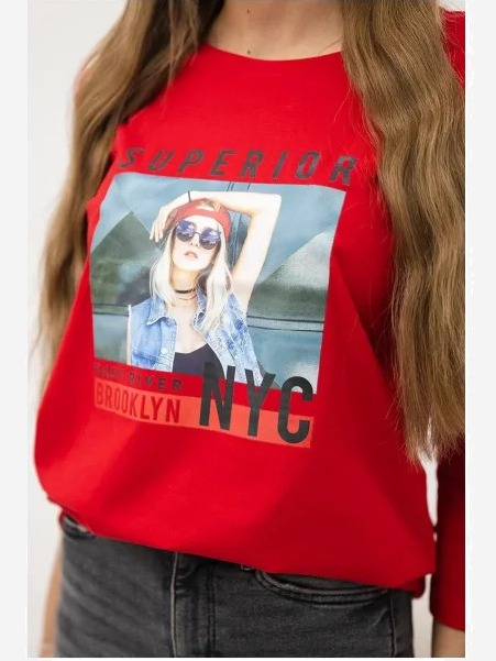Tričko s potlačou Superior červená