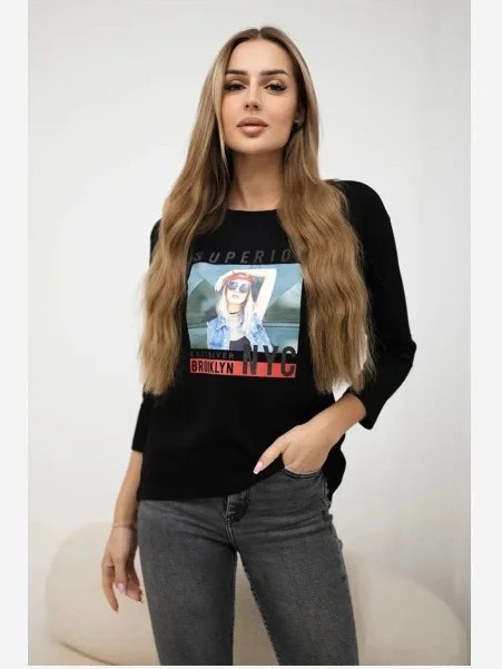 Tričko s potlačou Superior čierna