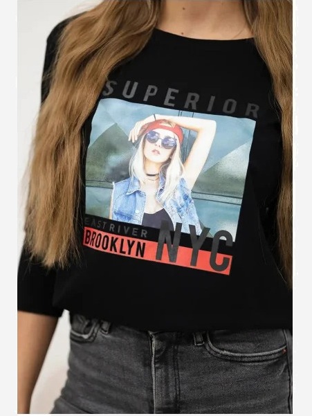Tričko s potlačou Superior čierna