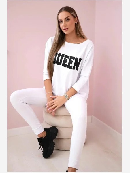 Sada s potlačou Queen biela
