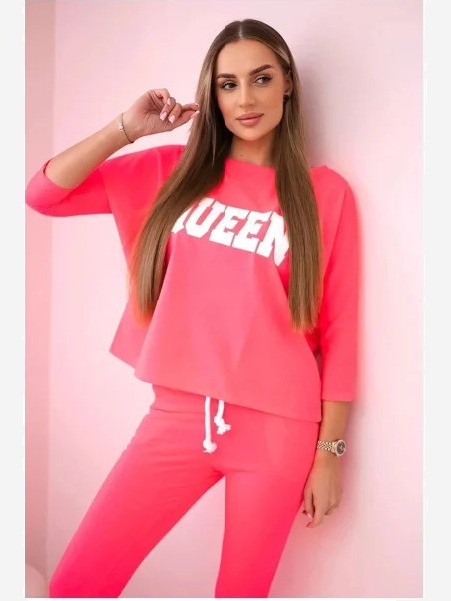 Sada s potlačou Queen ružový neón