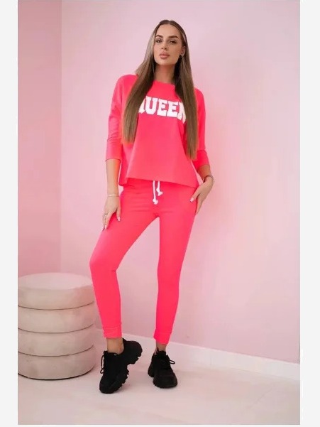 Sada s potlačou Queen ružový neón