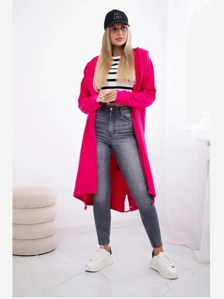 Kardigán s potlačou oversize fuchsie