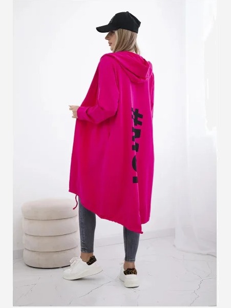 Kardigán s potlačou oversize fuchsie