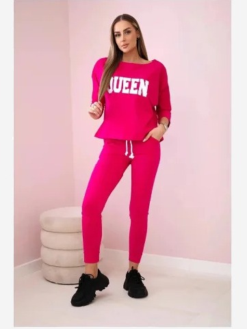 Sada s potlačou Queen fuchsie