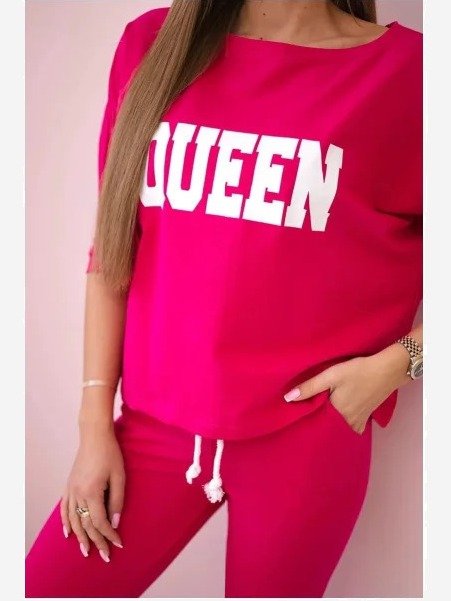 Sada s potlačou Queen fuchsie