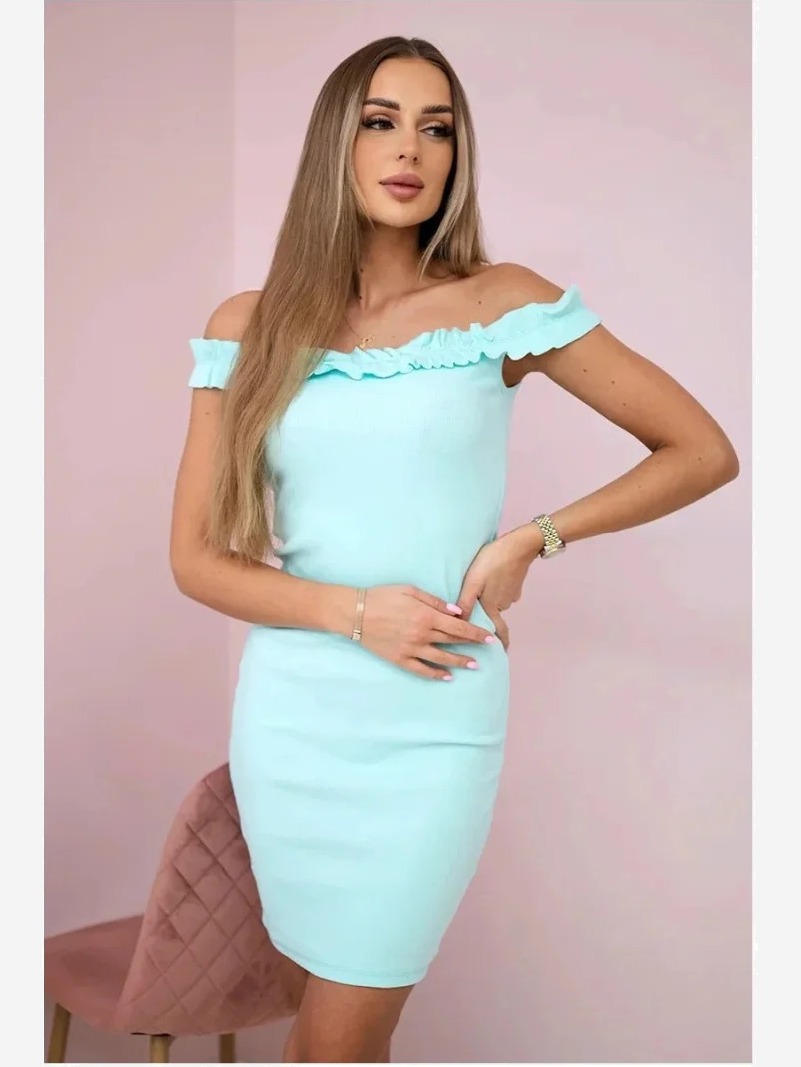 Šaty s ramienkami po boku mäta