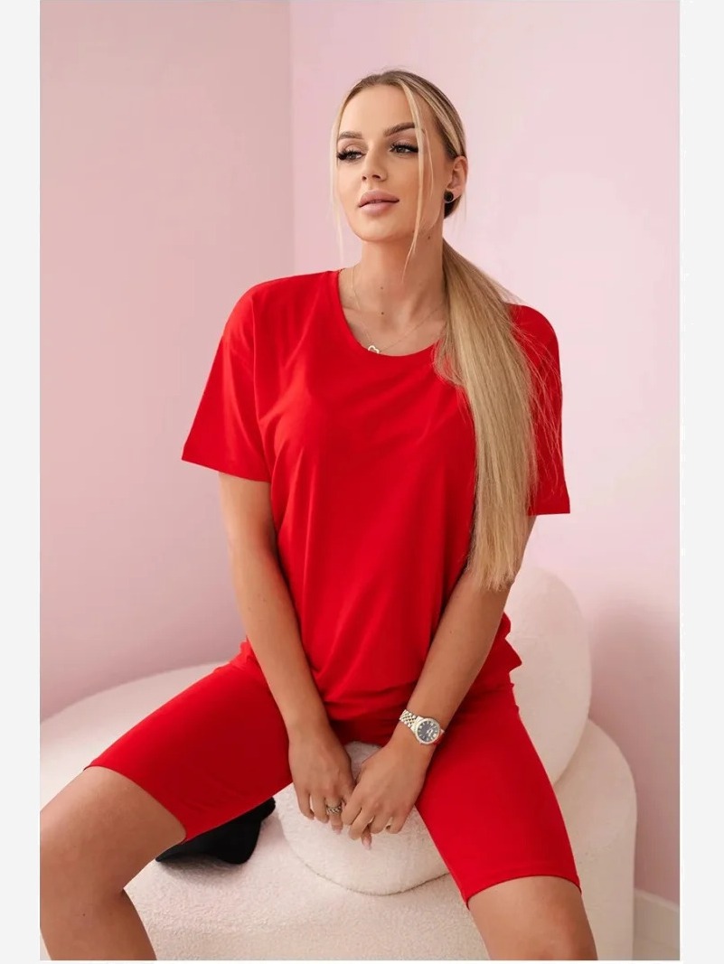 Súprava top+legíny červená