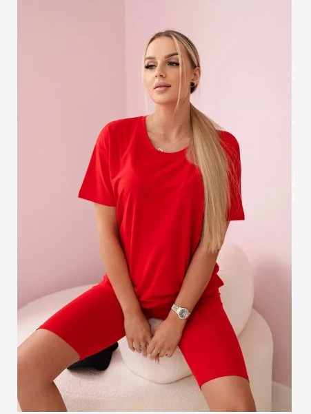 Súprava top+legíny červená