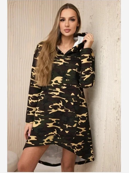 Camo šaty khaki+hnedý