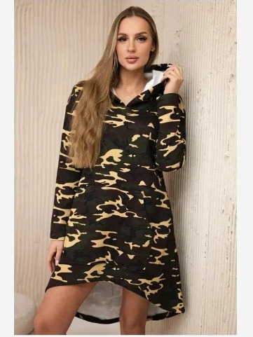 Camo šaty khaki+hnedý
