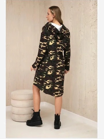 Camo šaty khaki+hnedý