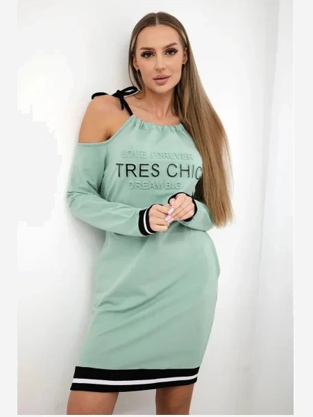 Šaty Tres Chic tmavá mäta