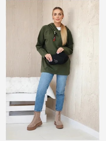 Tunika so zipsom Oversize khaki